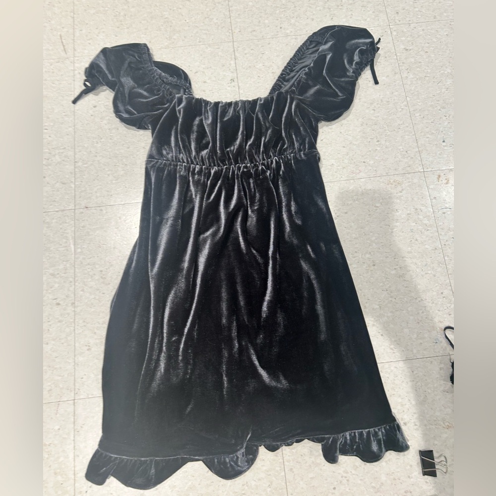 Urban Baby Doll Velvet Black Dress